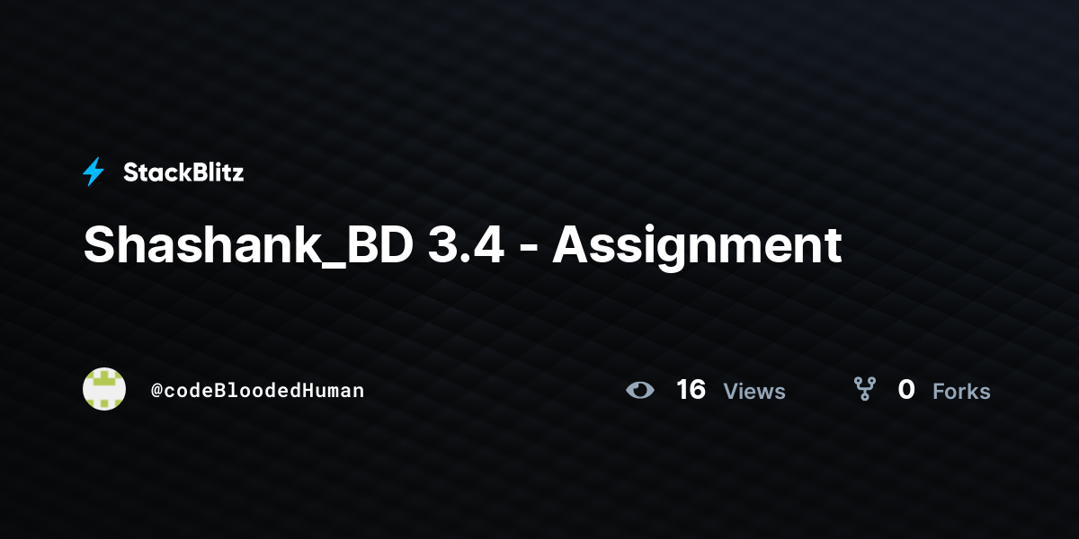 Shashank_BD 3.4 - Assignment - StackBlitz