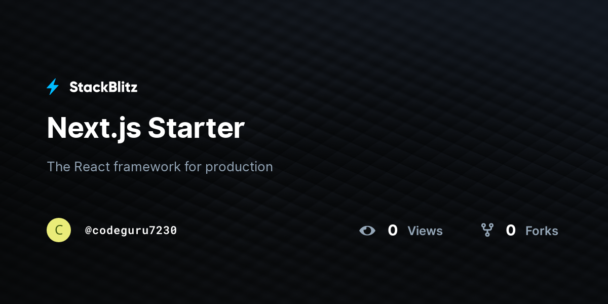 Next.js Starter - StackBlitz