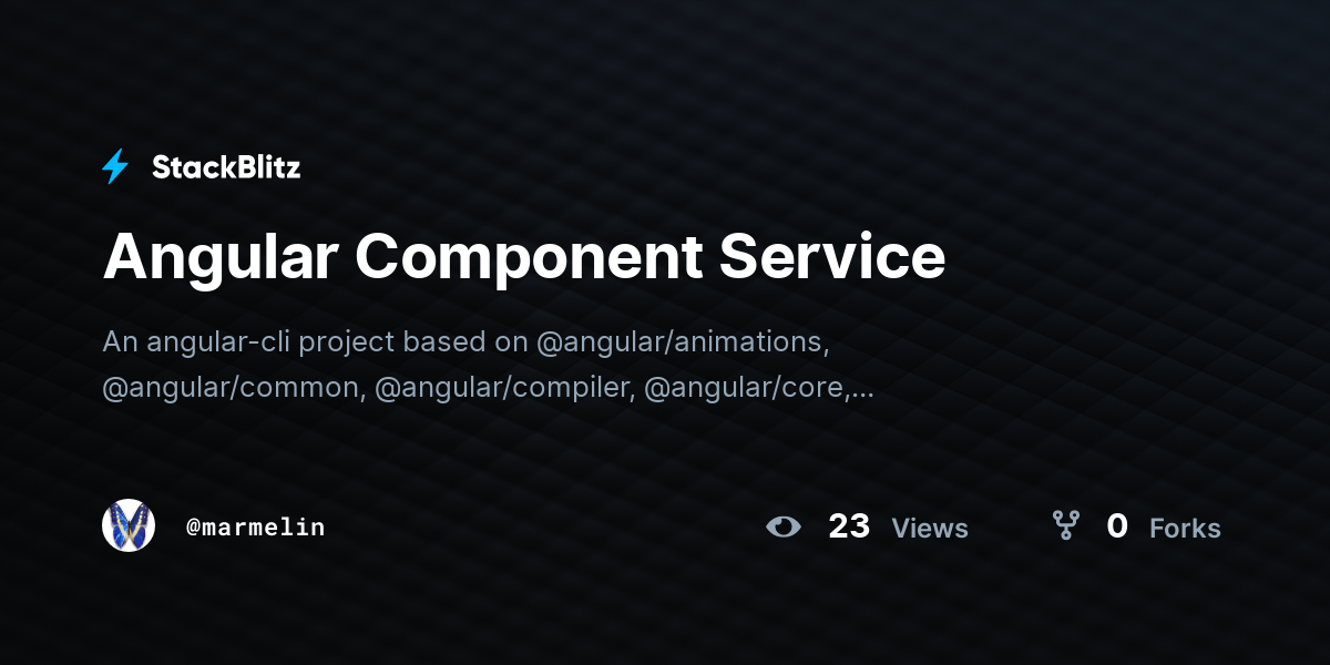 Angular component service stackblitz