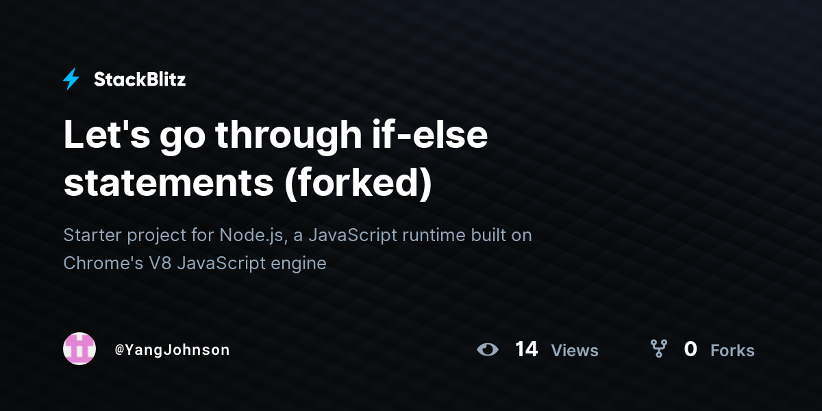 Let's go through if-else statements (forked) - StackBlitz