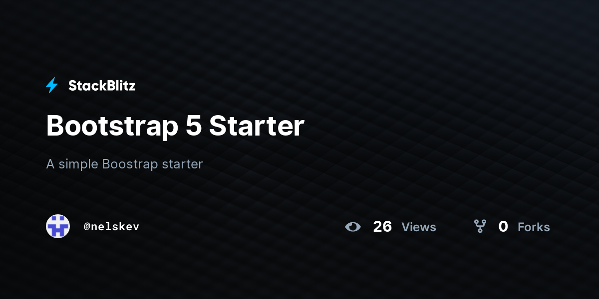 Bootstrap 5 Starter - StackBlitz