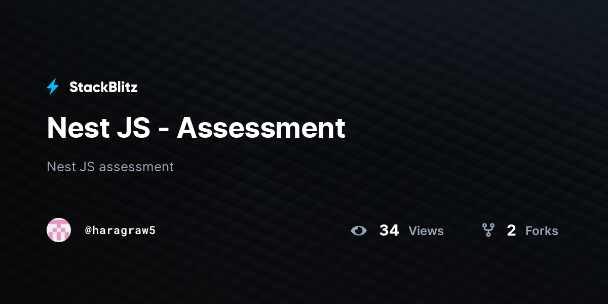 Nest JS - Assessment - StackBlitz