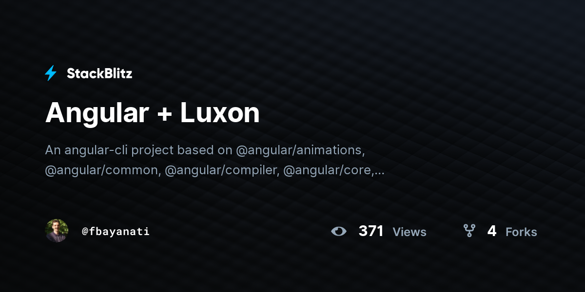 Angular + Luxon - StackBlitz