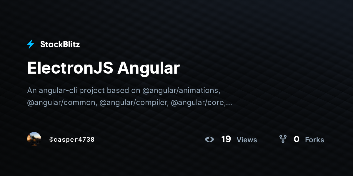ElectronJS Angular - StackBlitz