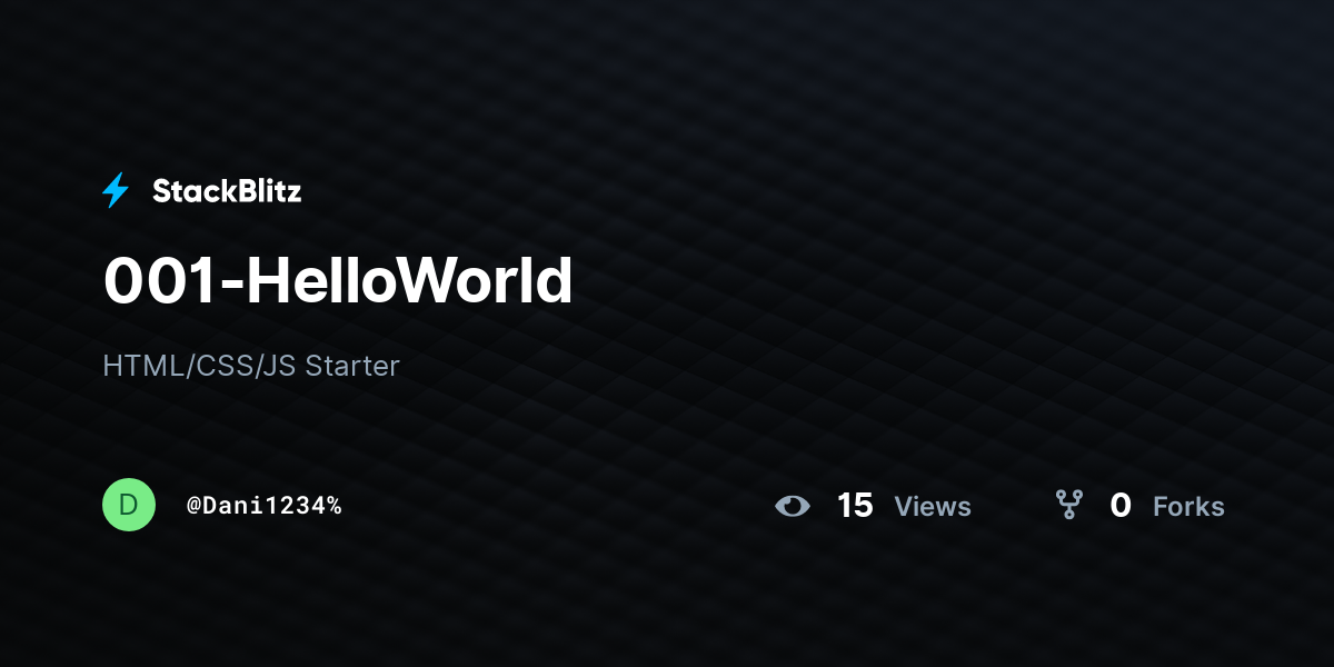 001-HelloWorld - StackBlitz