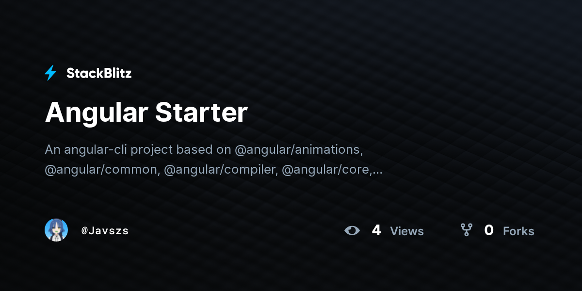 Angular Starter - StackBlitz