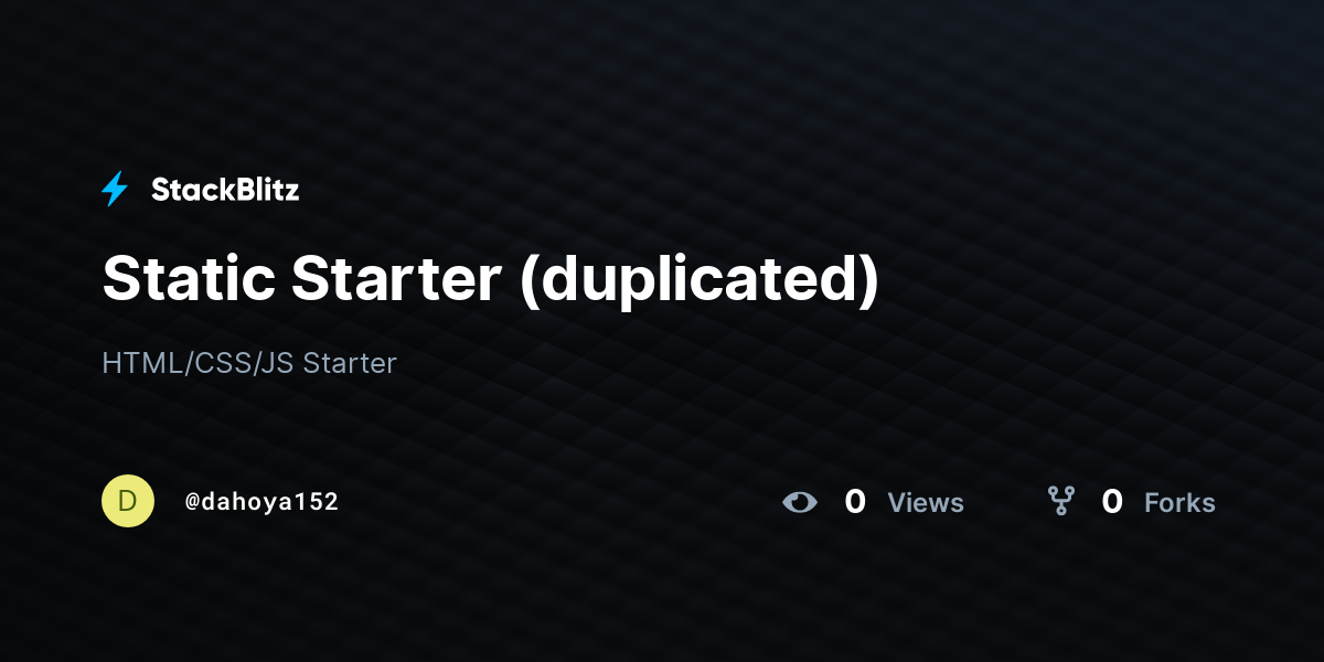Static Starter (duplicated) - StackBlitz