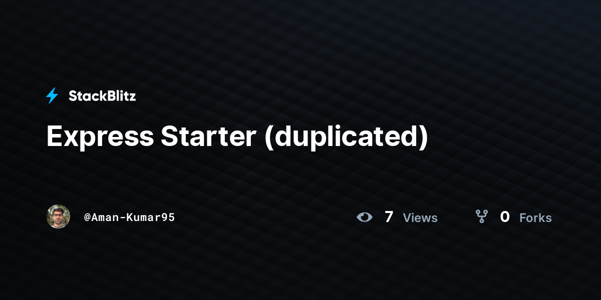 Express Starter (duplicated) - StackBlitz