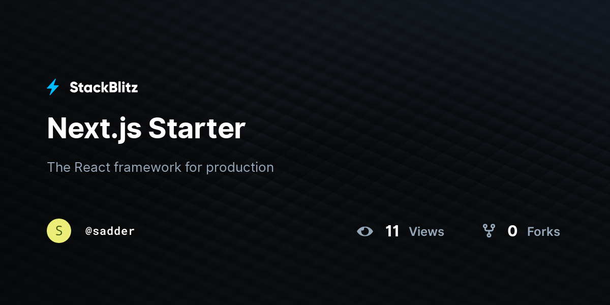 Next.js Starter - StackBlitz