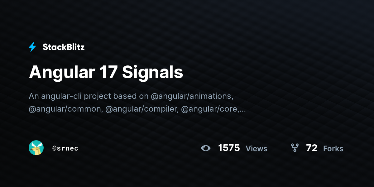 Angular 17 Signals - StackBlitz