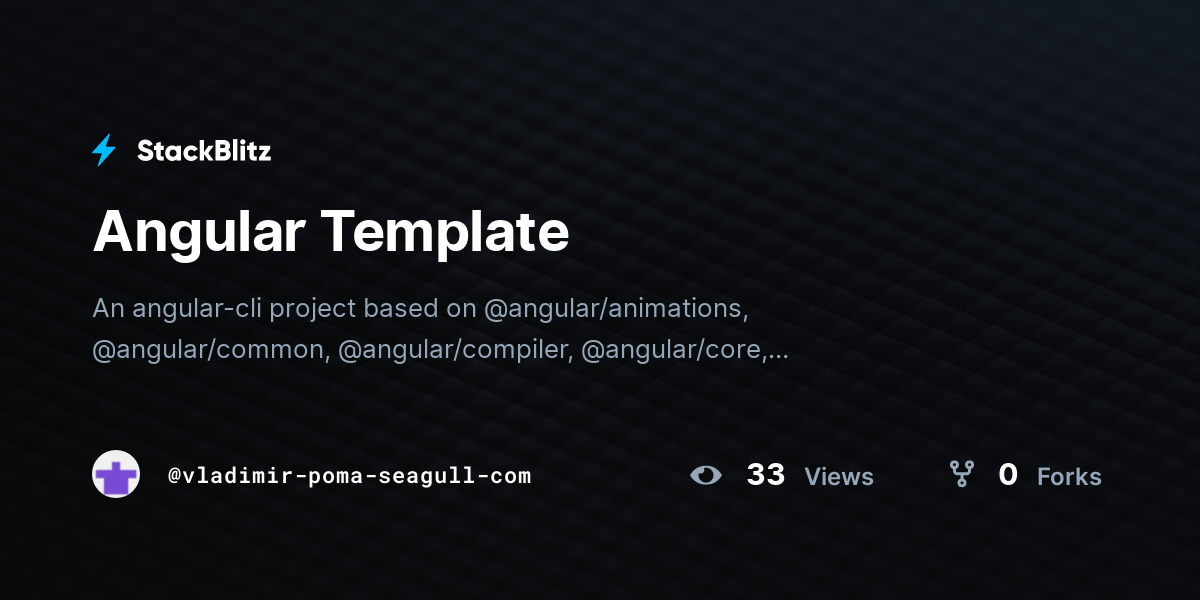 Angular Template - StackBlitz