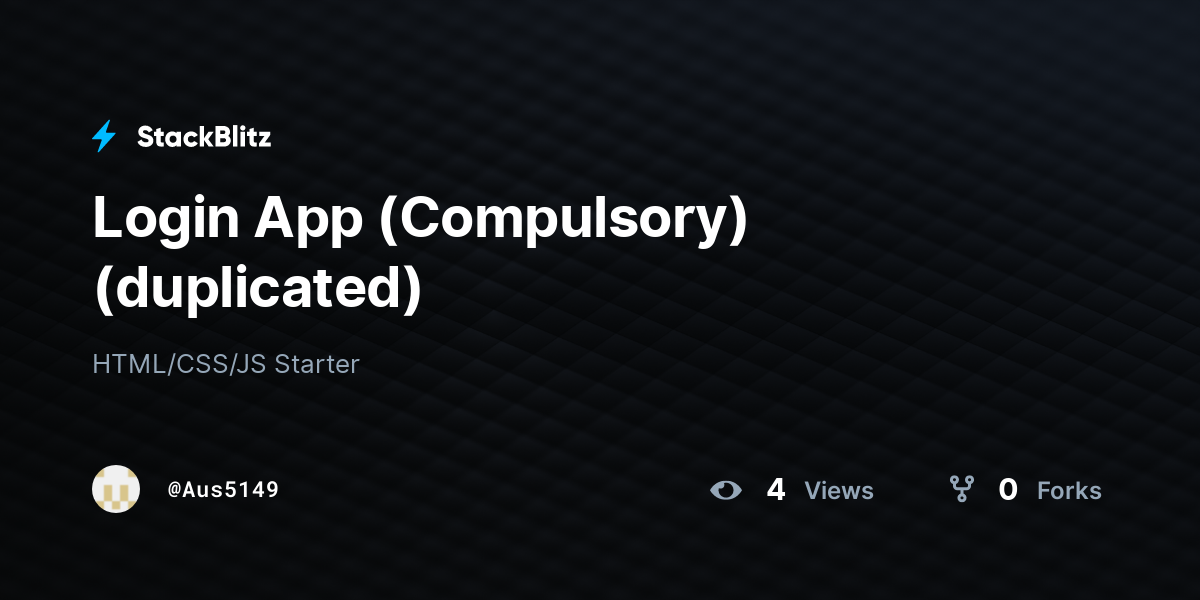 Login App (Compulsory) (duplicated) - StackBlitz