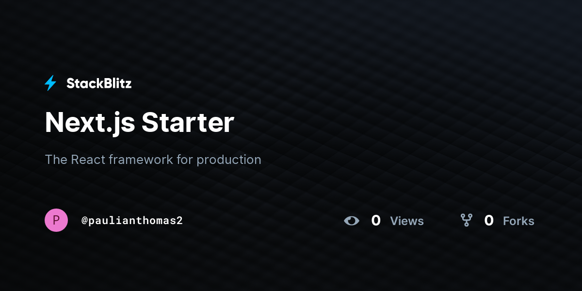 Next.js Starter - StackBlitz