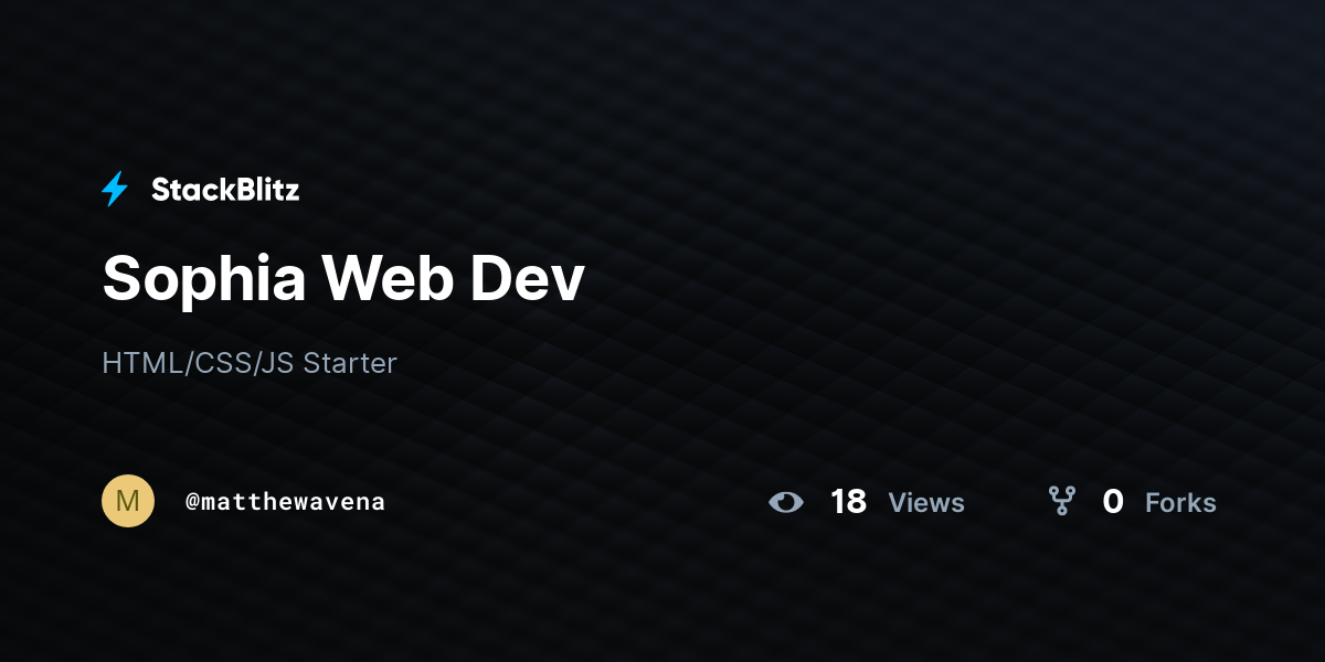 Sophia Web Dev - StackBlitz