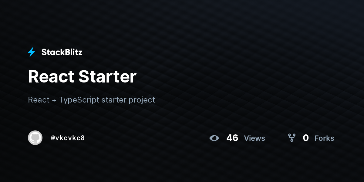 React Starter - StackBlitz
