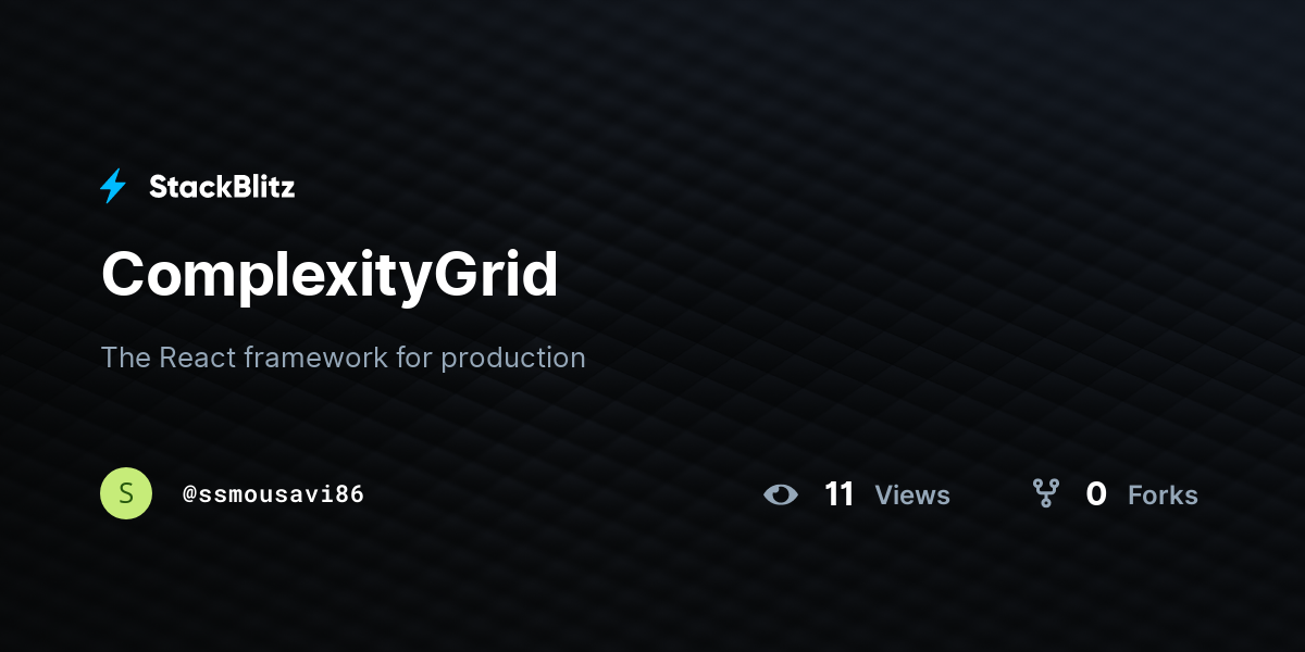 ComplexityGrid - StackBlitz