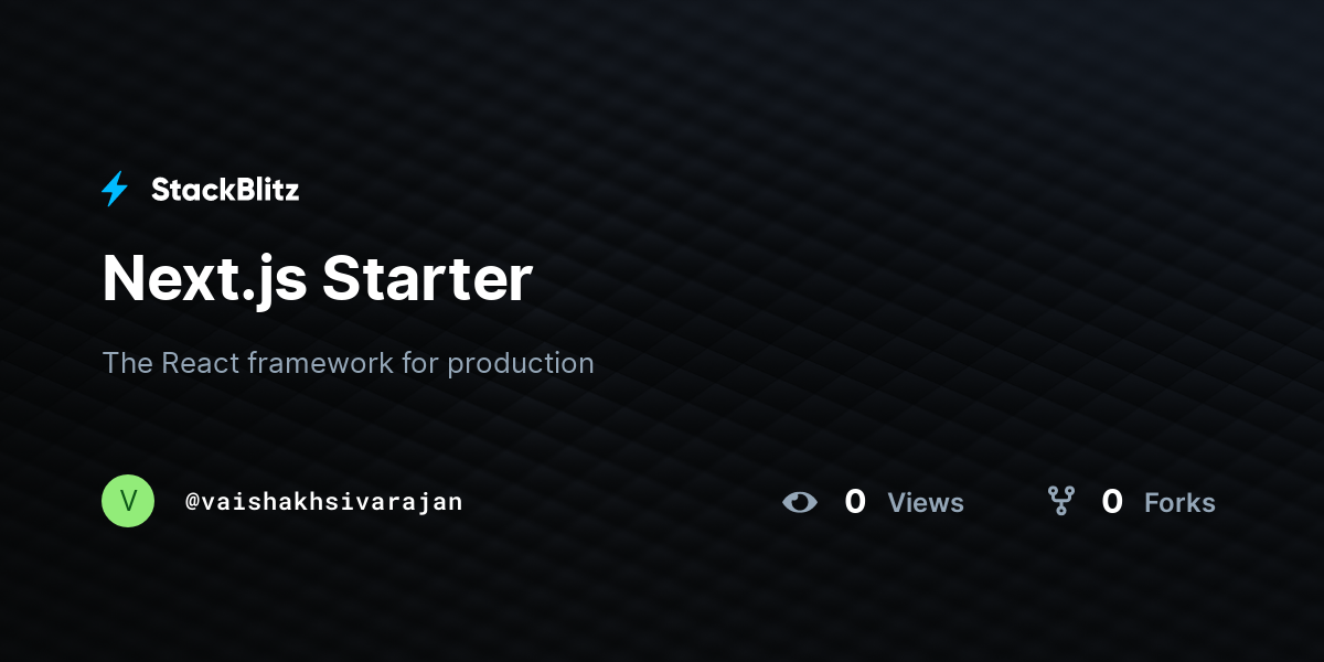 Next.js Starter - StackBlitz