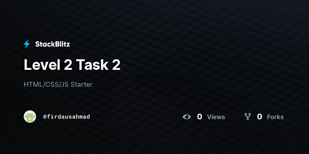 Level 2 Task 2 - StackBlitz