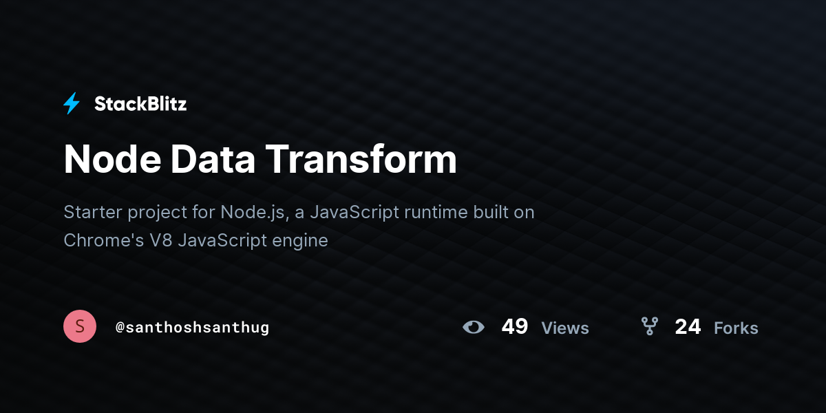 Node Data Transform - StackBlitz