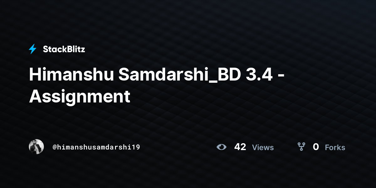 Himanshu Samdarshi_BD 3.4 - Assignment - StackBlitz