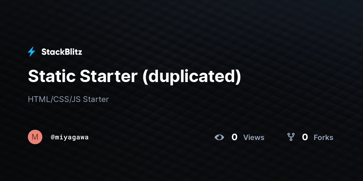Static Starter (duplicated) - StackBlitz