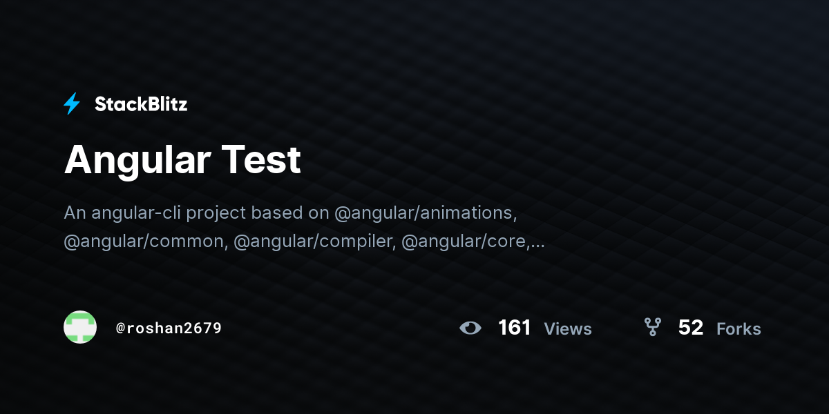Angular Test - StackBlitz