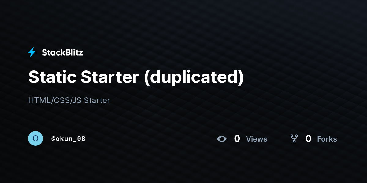 Static Starter (duplicated) - StackBlitz
