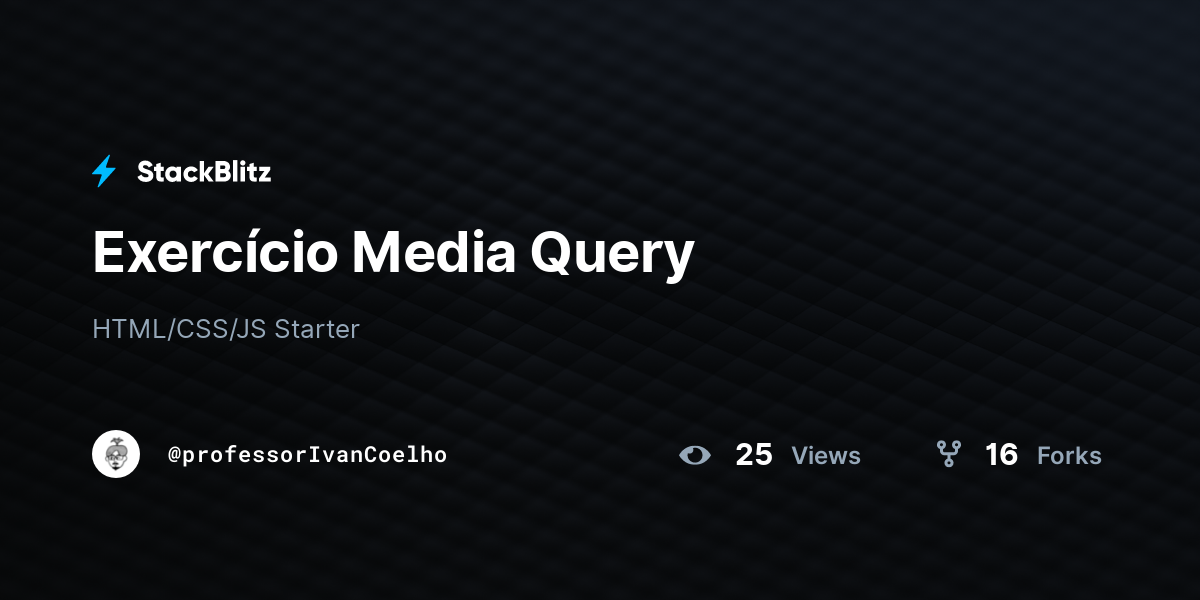 Exercício Media Query - StackBlitz