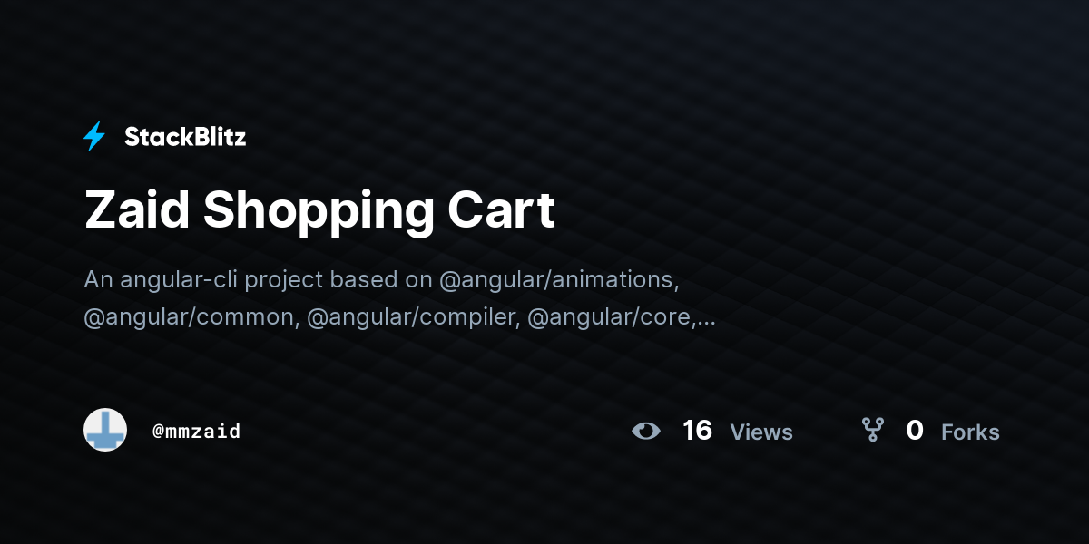 Zaid Shopping Cart - StackBlitz
