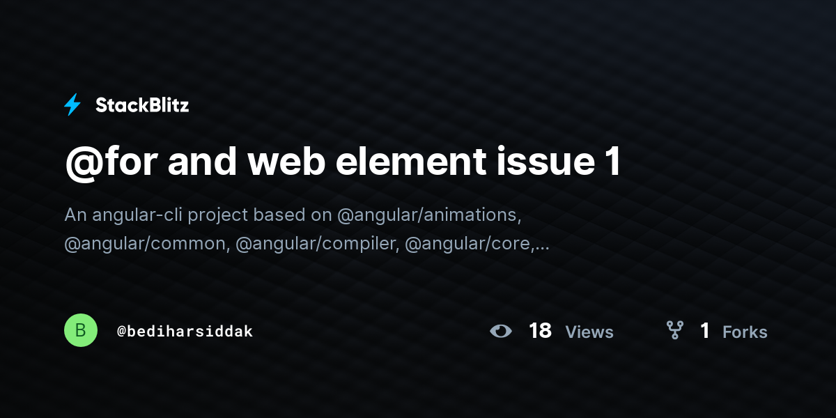 @for and web element issue 1 - StackBlitz