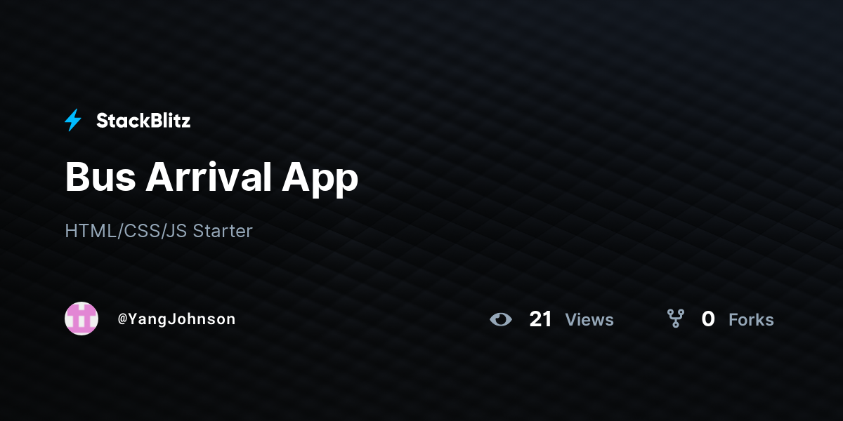 Bus Arrival App - StackBlitz
