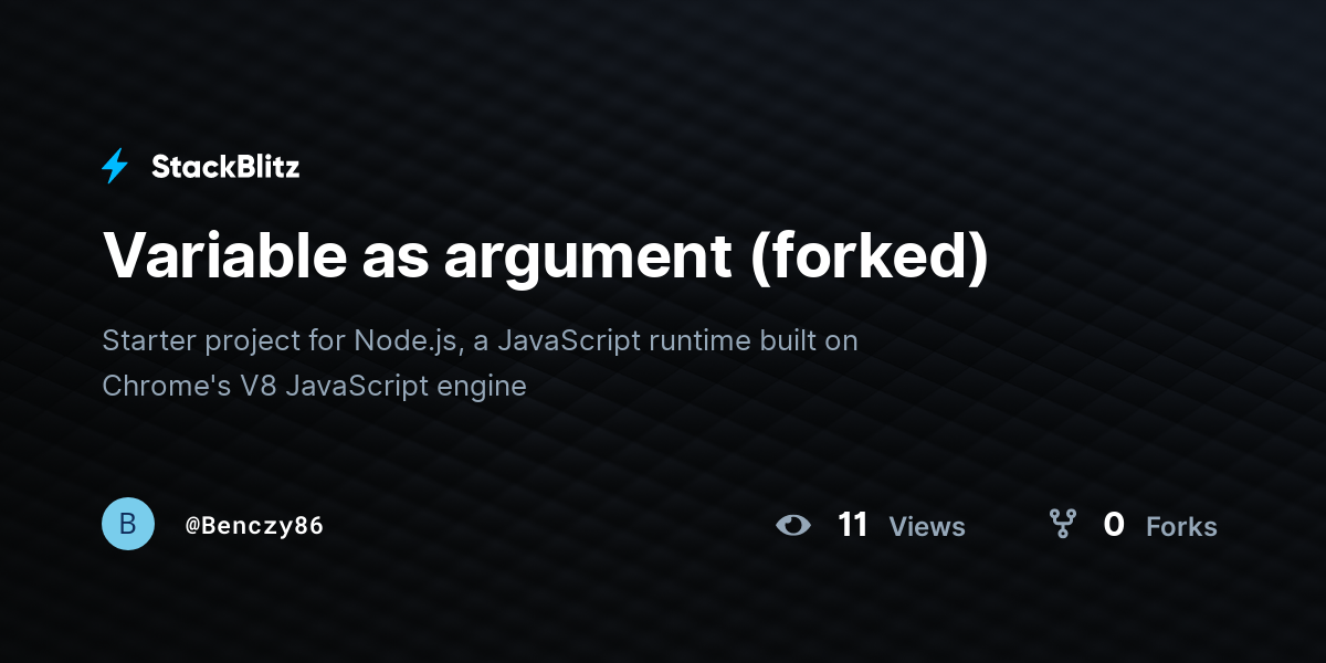 Variable as argument (forked) - StackBlitz