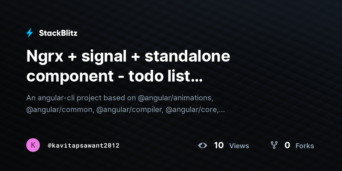 Ngrx + signal + standalone component - todo list (duplicated) - StackBlitz