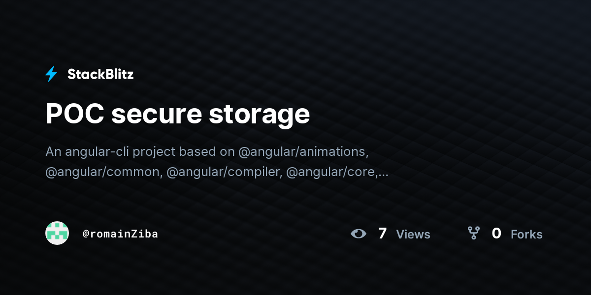 POC secure storage - StackBlitz
