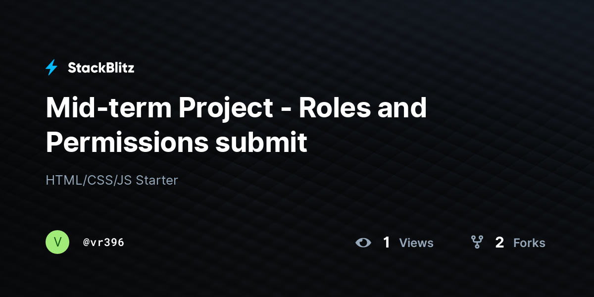 Mid-term Project - Roles and Permissions submit - StackBlitz