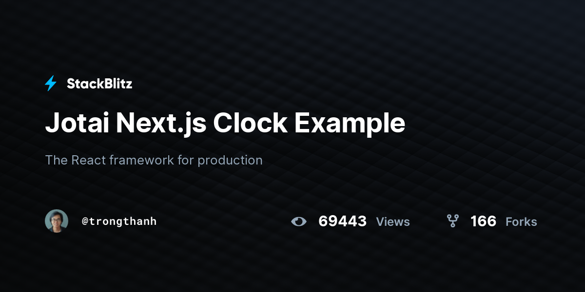 Jotai Next.js Clock Example - StackBlitz