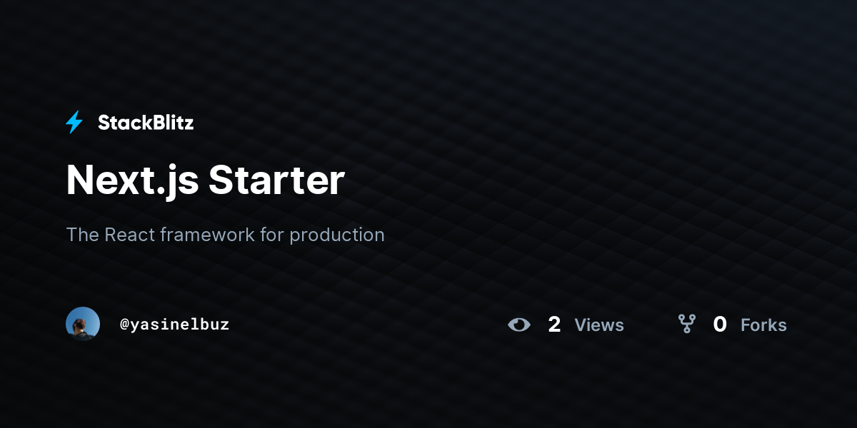 Next.js Starter - StackBlitz