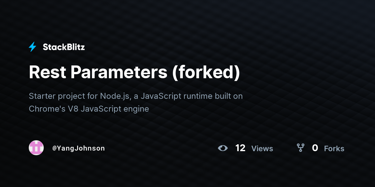 Rest Parameters (forked) - StackBlitz