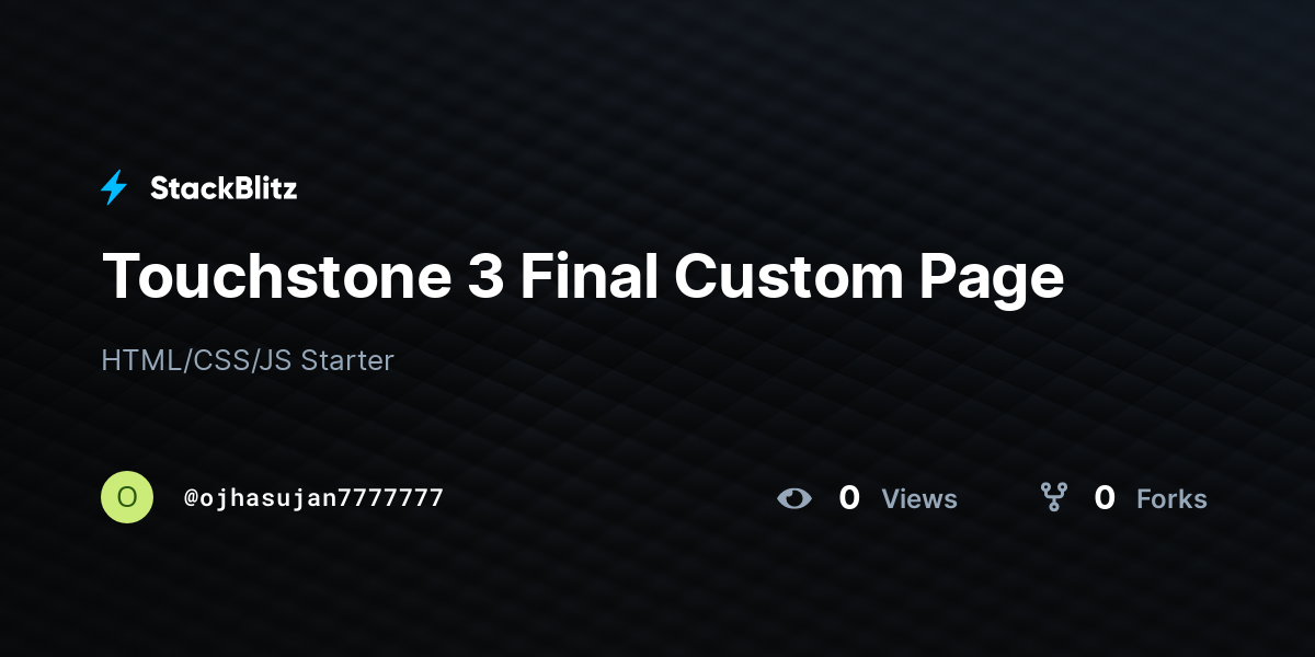Touchstone 3 Final Custom Page - StackBlitz