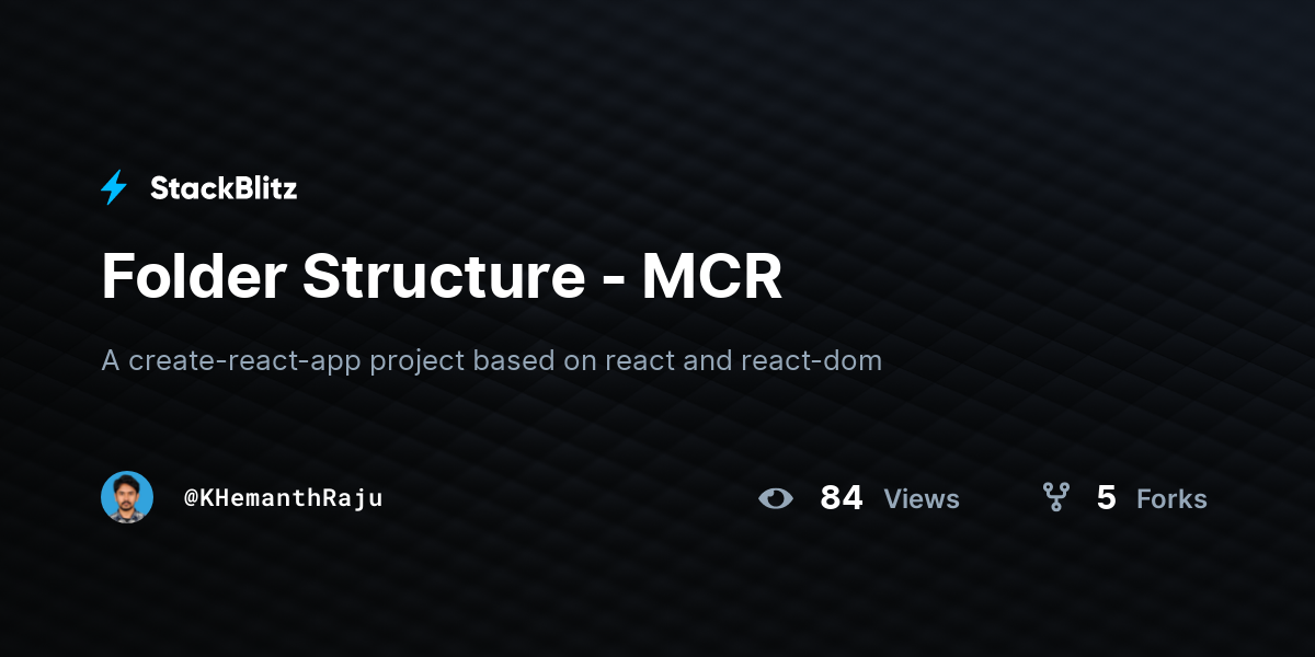 Folder Structure - MCR - StackBlitz