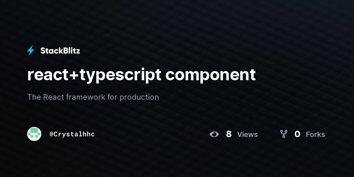 react+typescript component - StackBlitz