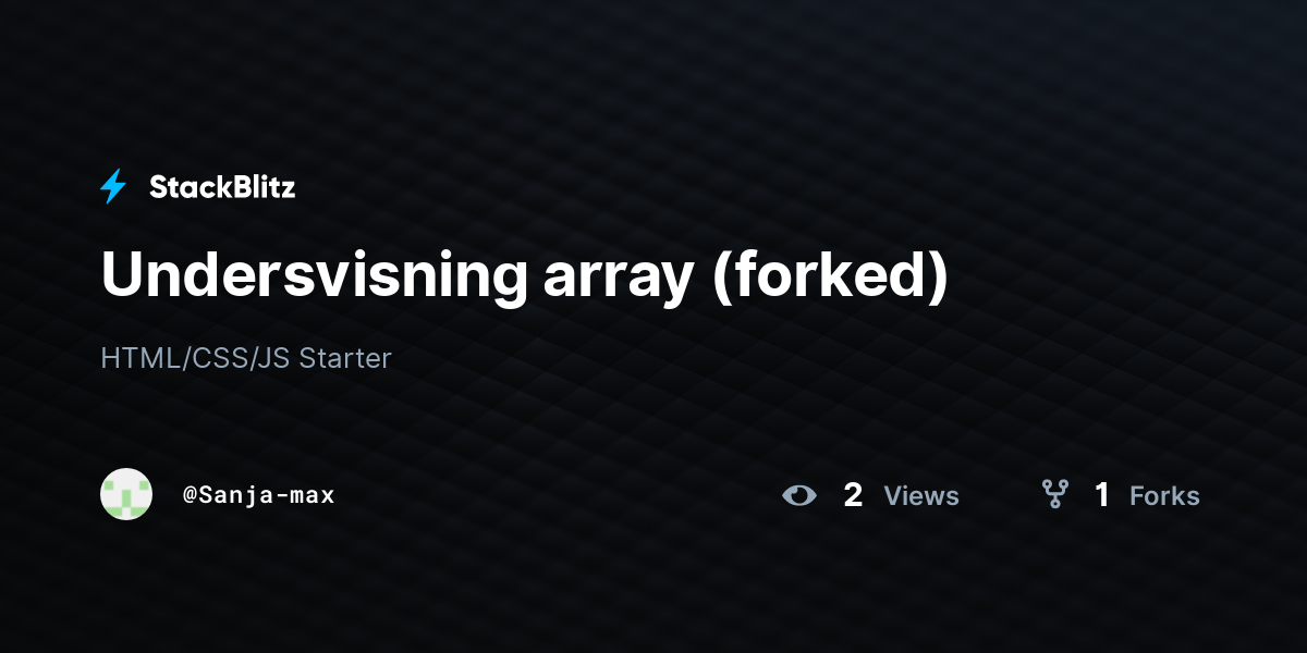 Undersvisning array (forked) - StackBlitz