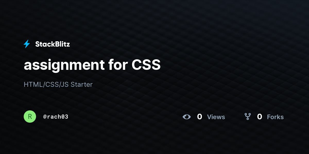 assignment for CSS - StackBlitz