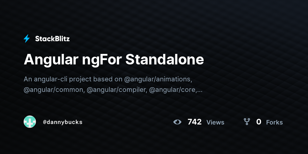 Angular ngFor Standalone - StackBlitz