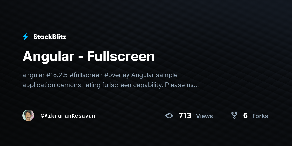 Angular - Fullscreen - StackBlitz