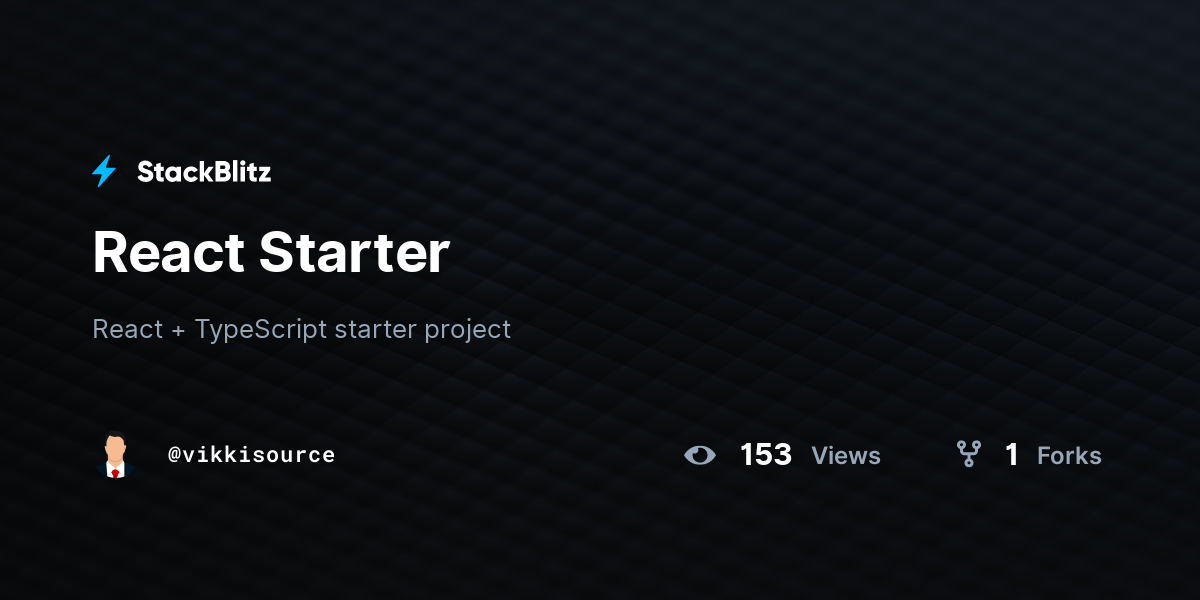 React Starter - StackBlitz