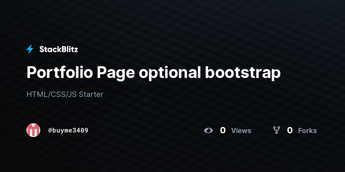 Portfolio Page optional bootstrap - StackBlitz
