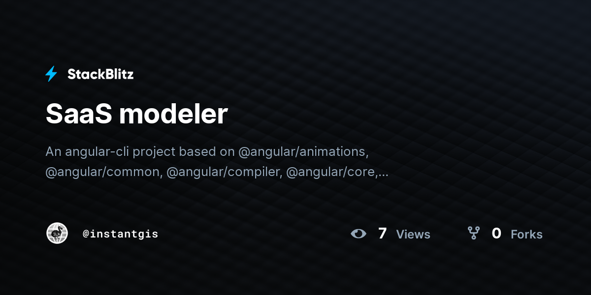 SaaS modeler - StackBlitz