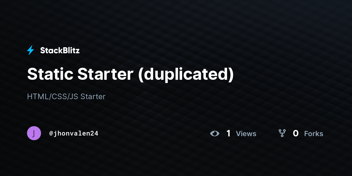 Static Starter (duplicated) - StackBlitz