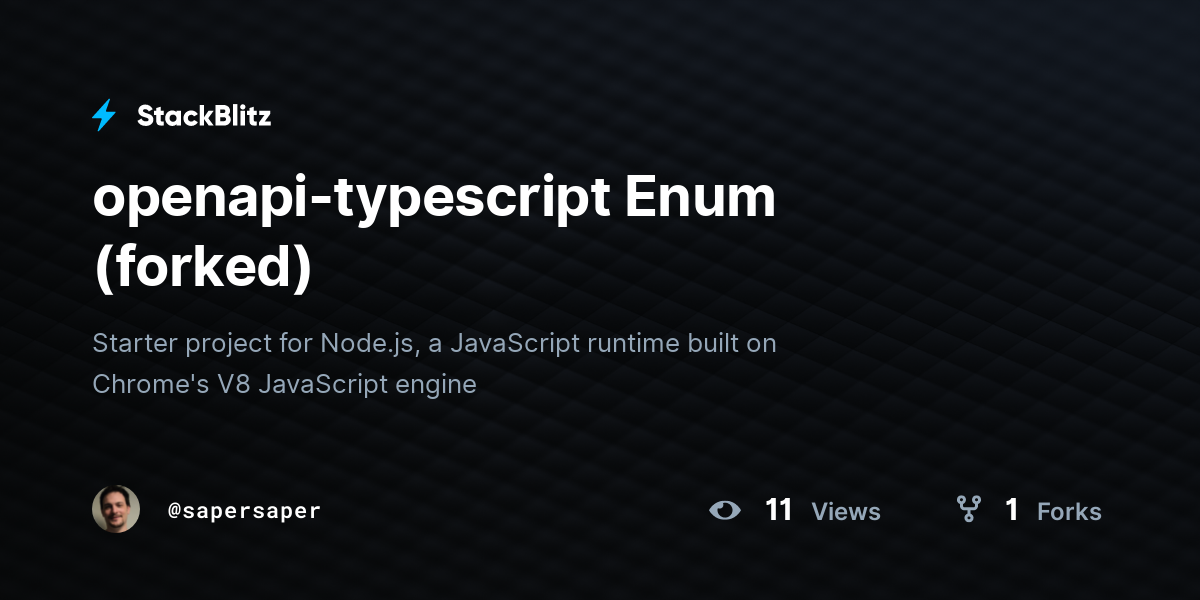 openapi-typescript Enum (forked) - StackBlitz